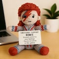 Handmade Crochet David Bowie Inspired Doll, Emotional Support Desk Buddy for Music Fans