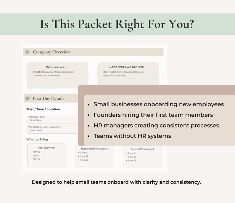 New Hire Welcome Packet Template | Employee Onboarding Document | Canva ...