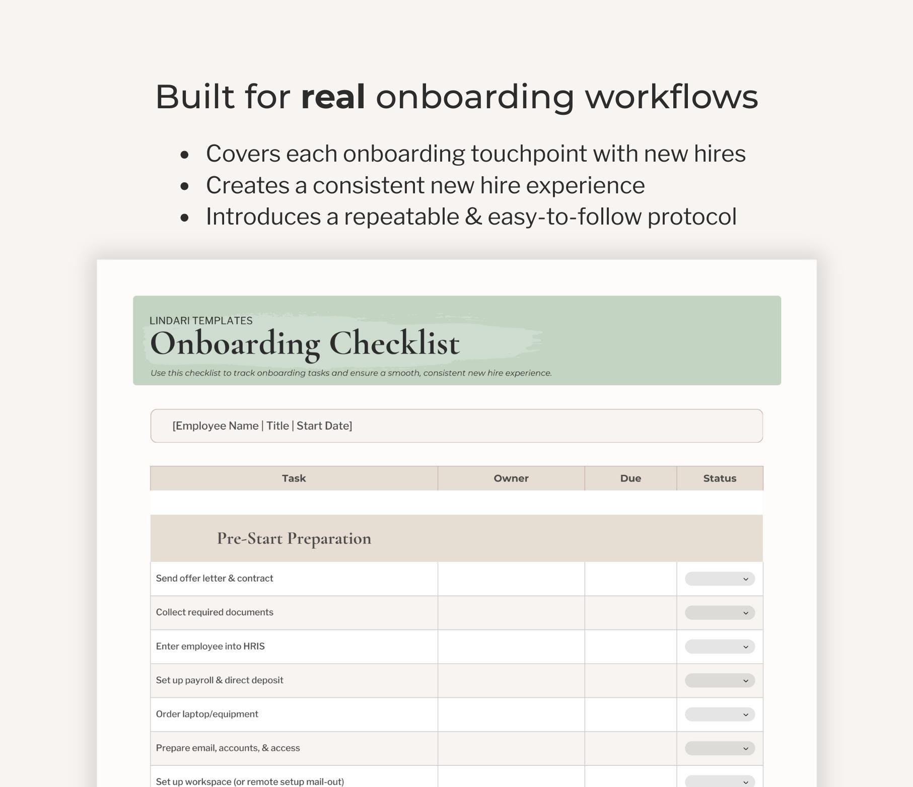 Employee Onboarding Checklist | New Hire Task List | Canva Editable ...