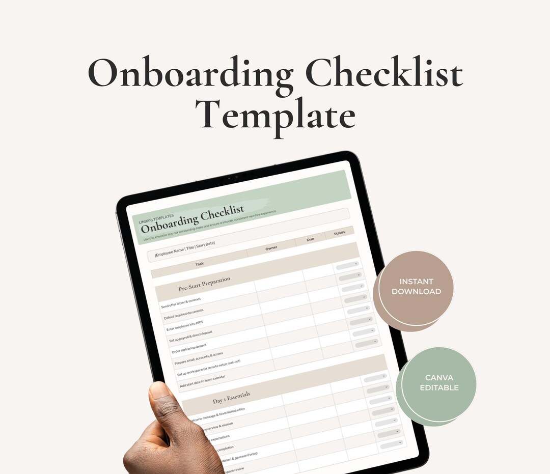 Employee Onboarding Checklist | New Hire Task List | Canva Editable ...