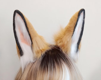 Realistic Wild Hare Faux Fur Bunny Ears Tail Choker Wig Set Kemonomimi Cosplay Furry Costume Anime Convention Party Dress Up Gift for Her