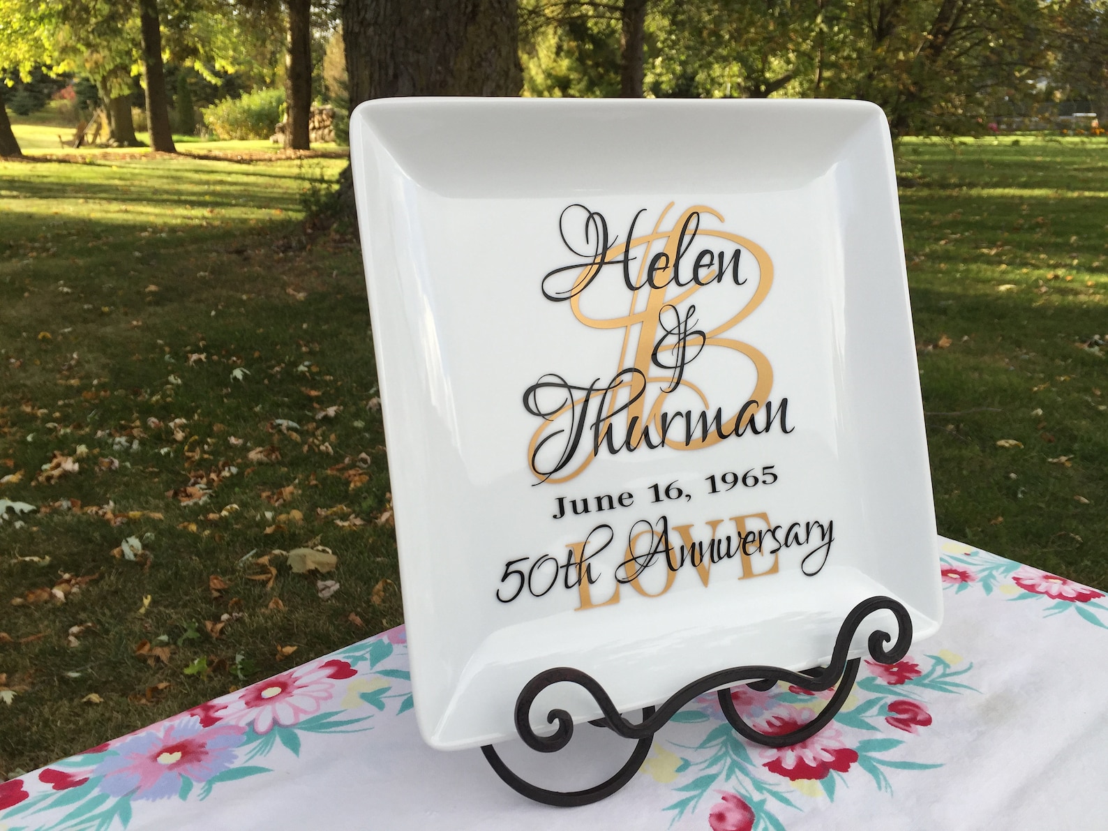 Personalized Wedding Gift Plate Anniversary Gift for Couple Bridal