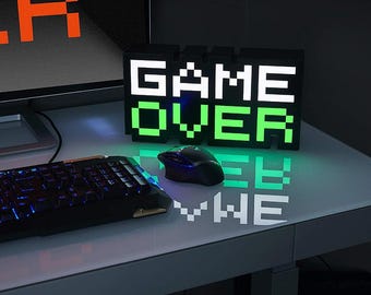 Pixel „Game Over“ LED-Lichterkette – Retro Gaming Zimmer Deko