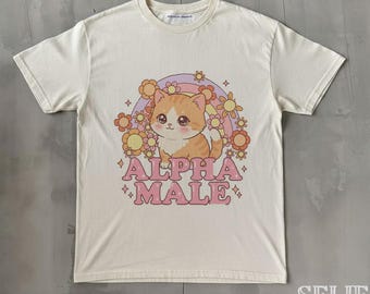 Maglietta divertente con gattino maschio alfa, maglietta divertente con meme sui gatti, regali per il fidanzato, regalo per il padre, amante dei gatti, regalo per gatti