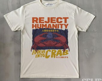 Reject Humanity Crab Shirt, Horror Crab Horror T shirt, Funny Meme Shirt, Funny Shirts, Funny Gift, Graphic Tees