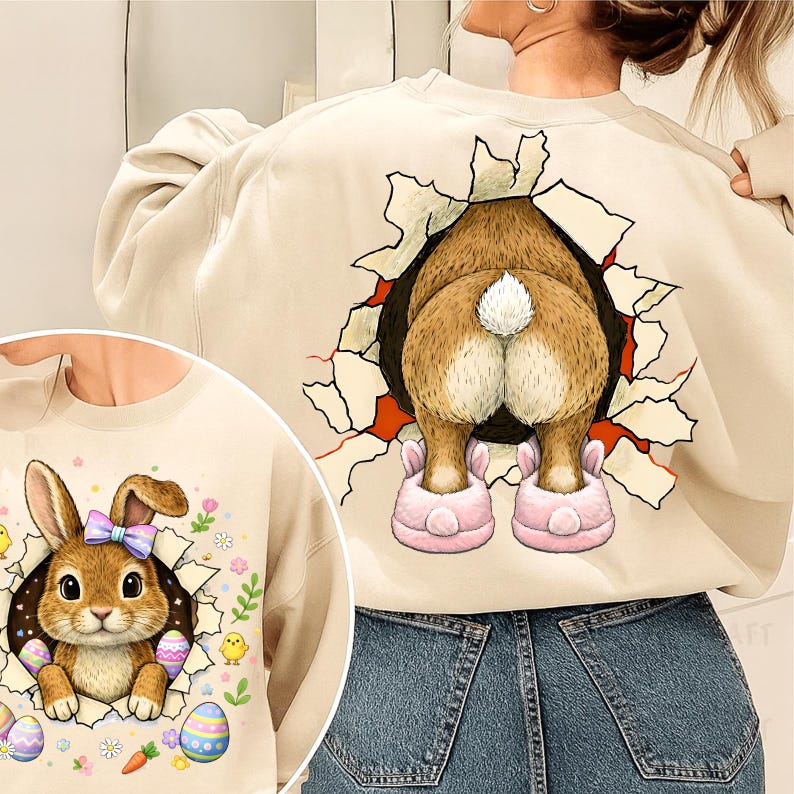 Funny Easter Bunny Shirt PNG, Front & Back Design (digital Download) - Etsy
