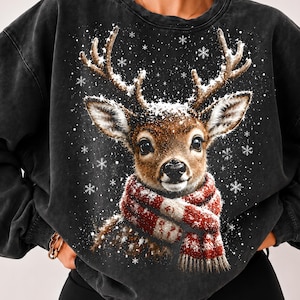 Christmas Reindeer PNG 300Dpi, Cute Deer Christmas PNG, Reindeer Santa Boop Png, Winter Reindeer Sublimation, Holiday DTF png