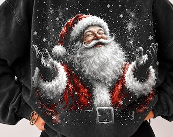 Happy Santa Claus PNG, Santa in Snow PNG, Christmas png, Merry and Bright Holiday png, Realistic Santa Art Png, Festive Christmas png DTF