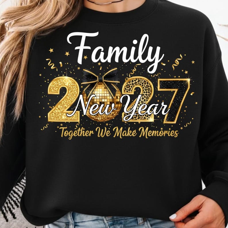 Family New Year 2027 PNG Hello 2027 Together We Make Memories Png New Year Family Shirt Trendy New Years Eve Png Leopard New Year Design image 5