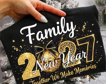 PNG de Ano Novo em Família 2027 Olá 2027 Juntos Criamos Memórias PNG Camiseta de Ano Novo em Família Moda de Ano Novo PNG Design de Ano Novo com Estampa de Leopardo