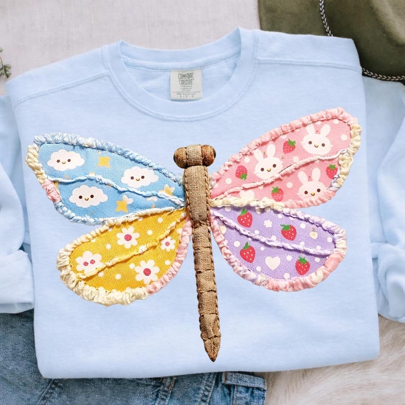 Patchwork Dragonfly PNG, Faux Patchwork PNG, Girl Spring PNG, Butterfly ...