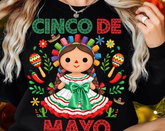 Lele Doll cinco de mayo png, Coqueta Cinco De Mayo Png, Mexicano Png Tequila Png Margarita Sublimación, Fiesta Png, Camisa Cinco De Mayo