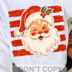 Striped Santa PNG Retro Santa Claus Png Sparkle Santa Vintage Christmas gifts png Retro Christmas shirt sublimation designs digital download image 5