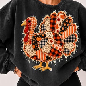 Patchwork Turkey PNG 300Dpi, Thanksgiving Turkey PNG, Fall Turkey Design, Autumn Sublimation, Pumpkin Plaid Turkey, Thanksgiving Shirt PNG