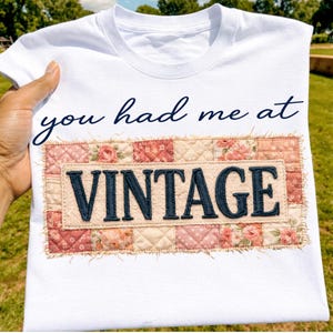 ヴィンテージPNG、ヴィンテージ古着PNG、フェイク刺繍デザイン、春のグラフィック、古着屋に連れてって