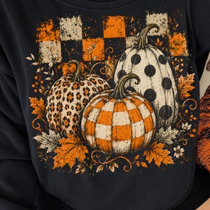 Preppy Pumpkins Trio PNG, Fall Pumpkin PNG, Leopard Pumpkin png, Checkered Pumpkin PNG, Boho Autumn Pumpkin Digital Download