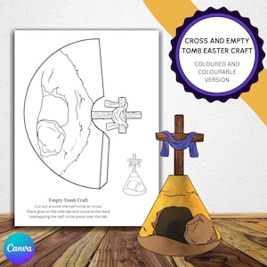 Kristet påskpyssel: Aktivitet med korset i tom grav (digital nedladdning)