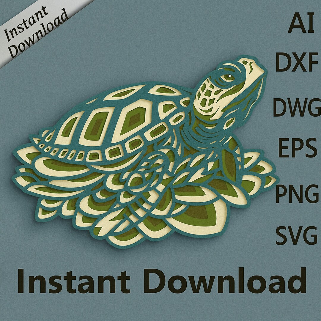 Turtle Multilayer SVG, 3D Paper Art, Laser Cut File - Etsy