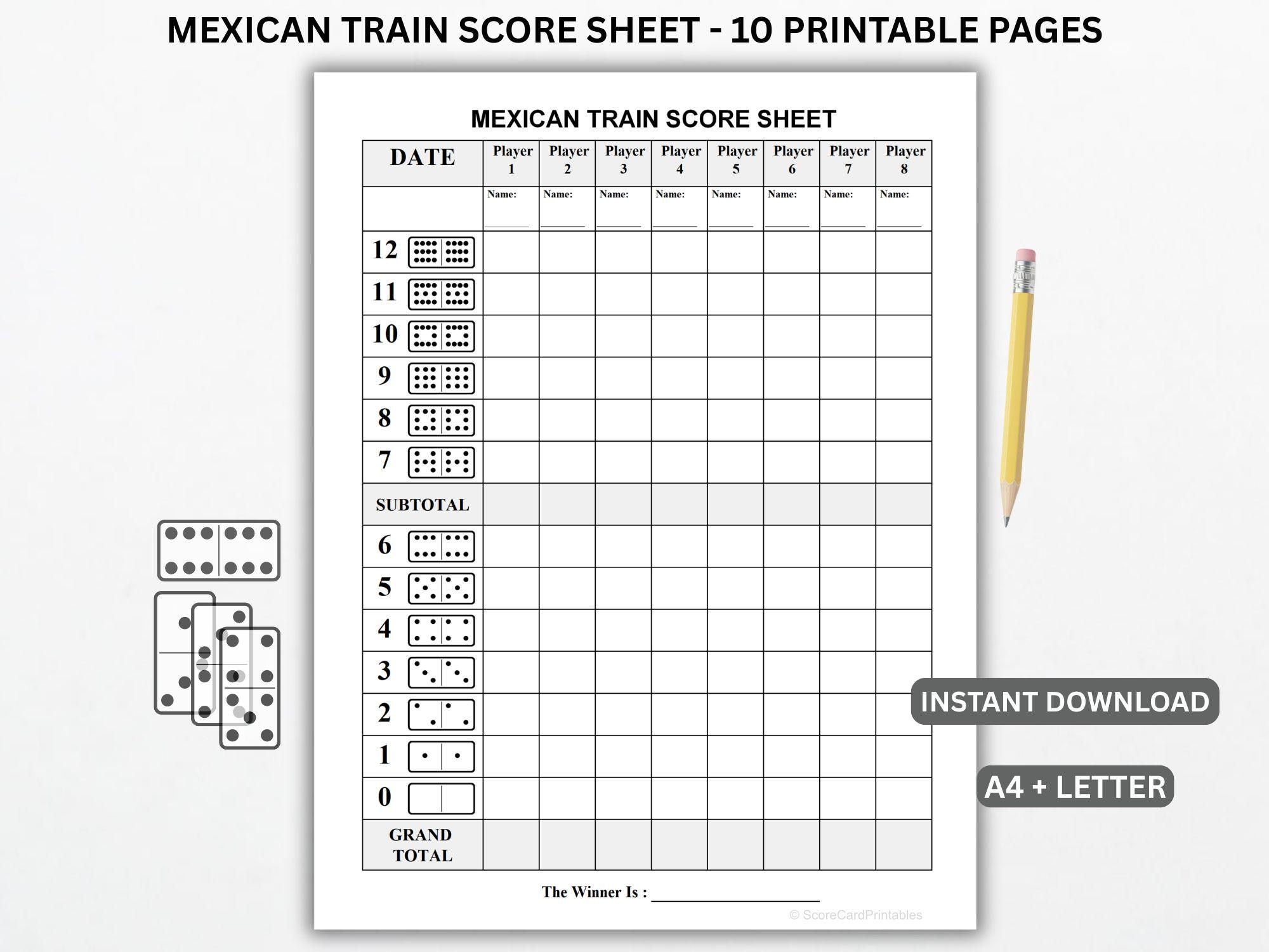 dominoes score sheet printable - etsy.de