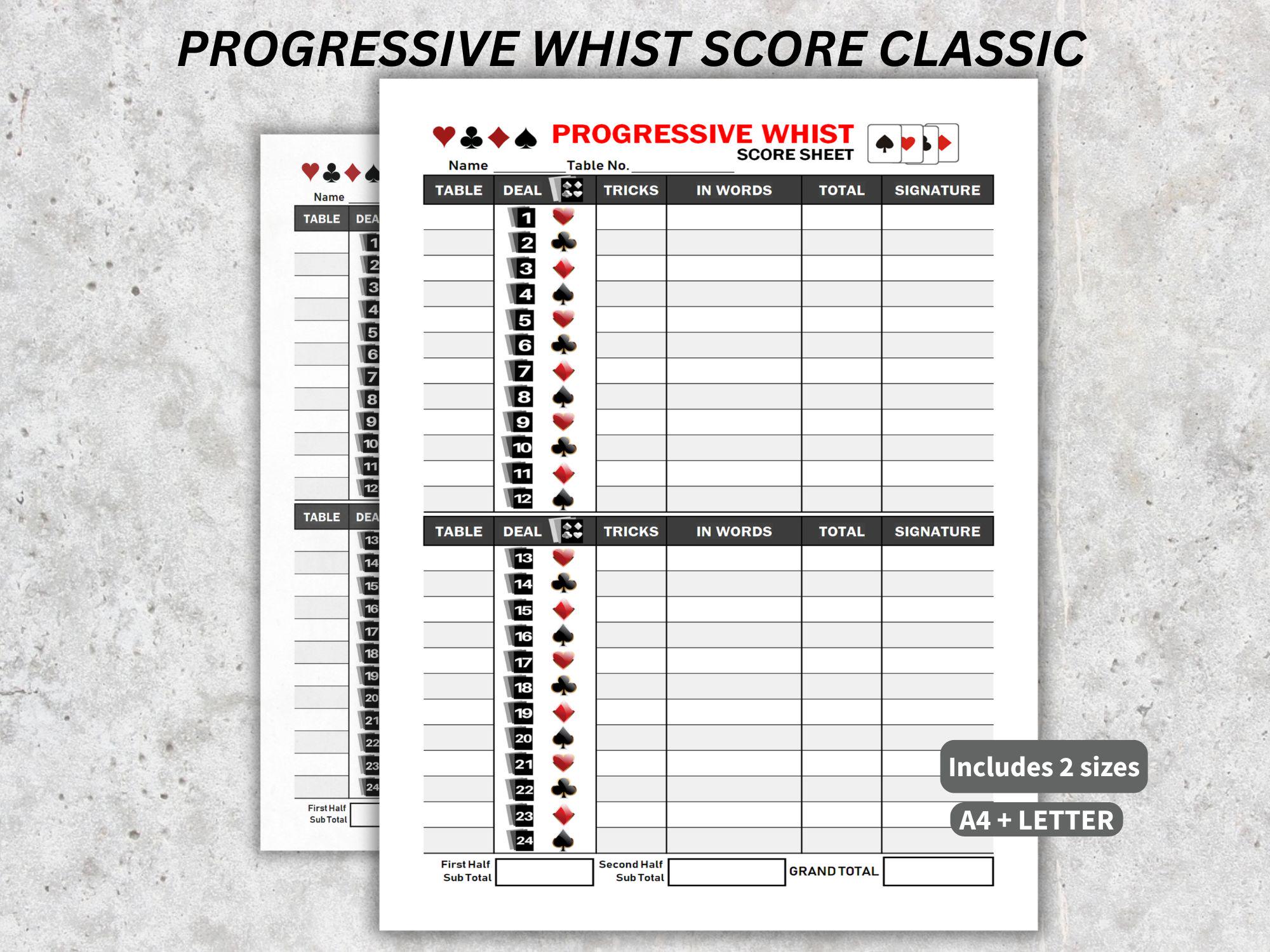 whist score cards - etsy