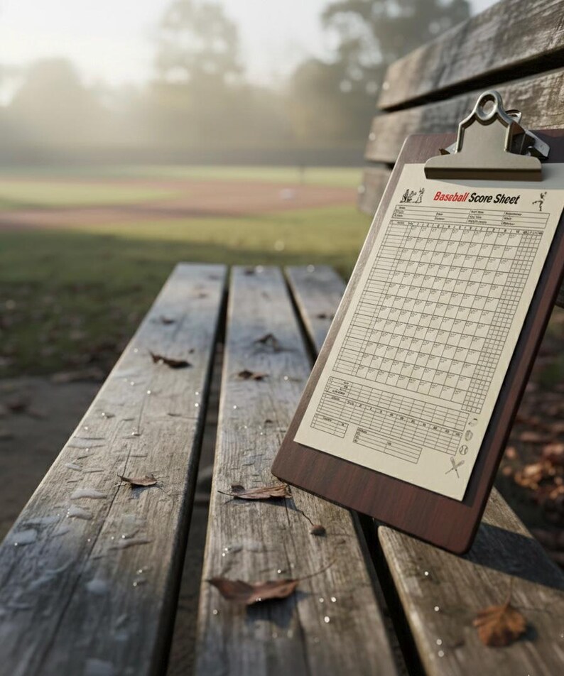 Score Bench Baseball Scorecard, Printable Game Stats Tracker (us-letter & A4) (PDF ...