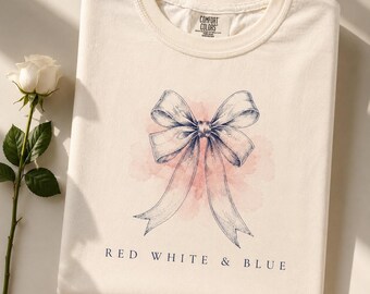 Preppy America Shirt, Oversized Patriotic Tee for Teen Girls, Aesthetic USA Graphic Shirt, Sorority 4th of July Outfit, Trendy Stars Stripes