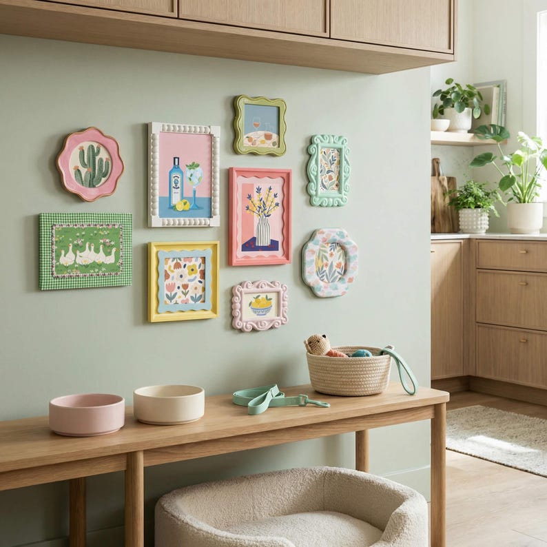 9 Piece Boho Colorful Picture Frame Set | Whimsical Wall Art Frames ...