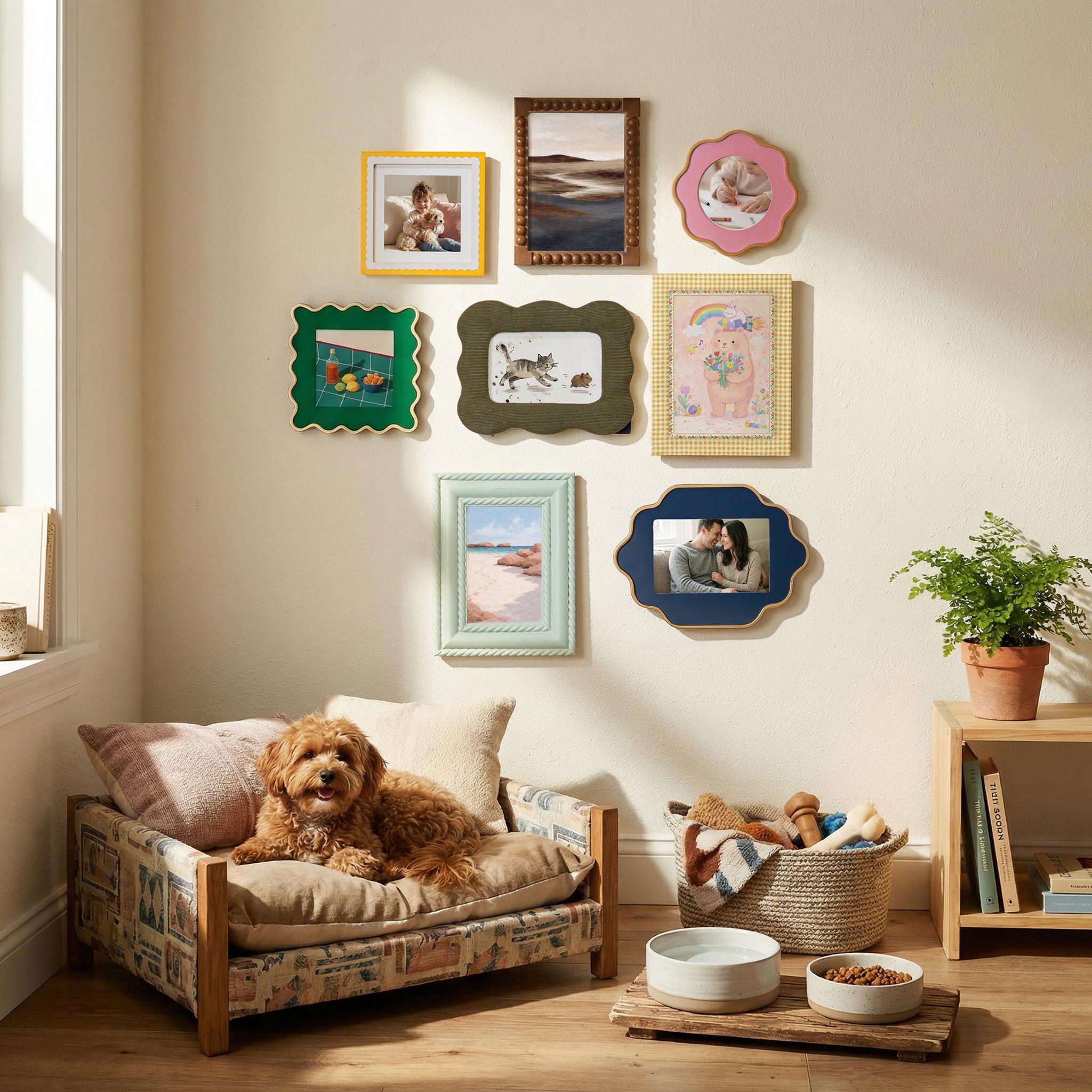 8-piece Scalloped Picture Frame Set, Colorful Decorative Mix & Match ...