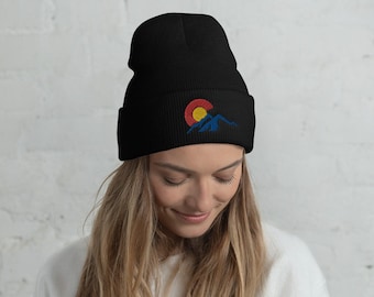 Gorro de Colorado con diseño colorido, regalo de Colorado, gorro de invierno, gorro con puños, gorro de Colorado, bandera de Colorado, gorro con el logotipo de Colorado