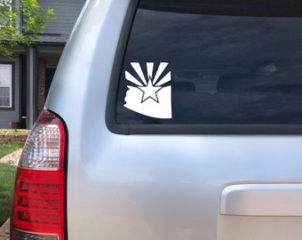 Arizona State Car Sticker White, Arizona laptop sticker, Arizona state flag, Arizona Gift, Vinyl Decal, Window Sticker, AZ sticker decal