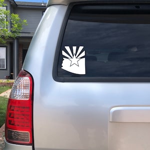 Arizona State Car Sticker White, Arizona laptop sticker, Arizona state flag, Arizona Gift, Vinyl Decal, Window Sticker, AZ sticker decal