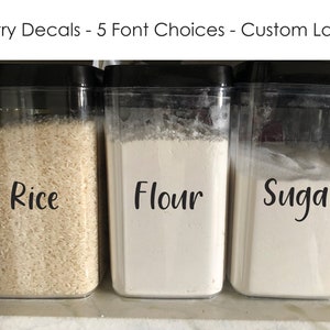 Canister Labels, Pantry Labels, Kitchen Labels, Custom Canister Decals, Pantry Stickers, Kitchen Jar Labels, Storage Labels, Vinyl Labels