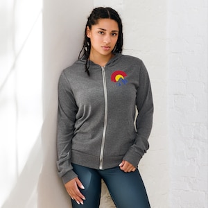 Colorado Zip-Up Unisex Hoodie Sweater, Colorado Flag, Colorado C, Colorado Hoodie, Colorado Sweatshirt, Colorado Gift, Colorado flag hoodie