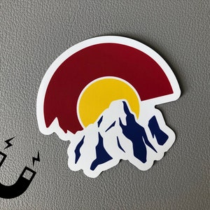 Colorado Magnet, Colorado Mountains, Colorado Flag, Car Magnet, Colorado Weatherproof Magnet, Fridge Magnet, Colorado Decal, Colorado Gift