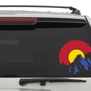 Red Blue Yellow Colorado Flag Sticker, Colorado Souvenir, Colorado Gift, Car Decal, Mountain Sticker, Car Sticker, Colorado Flag Decal