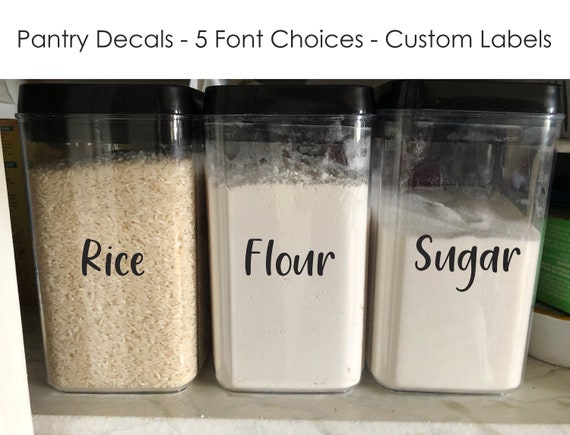 Canister Labels, Custom Labels Kitchen Labels, Baking Labels, Pantry  Labels, Canister Decals, Flour, Sugar, Salt, ONE LABEL ONLY, Decals 