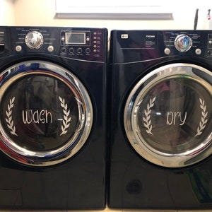 Washer Dryer Words, Washer Dryer Decals, Farmhouse Laundry Room Decor, Laundry Decal, Laundry Room Sticker, Washing Machine Clings, Wash Dry