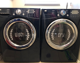 Washer Dryer Words, Washer Dryer Decals, Farmhouse Laundry Room Decor, Laundry Decal, Laundry Room Sticker, Washing Machine Clings, Wash Dry