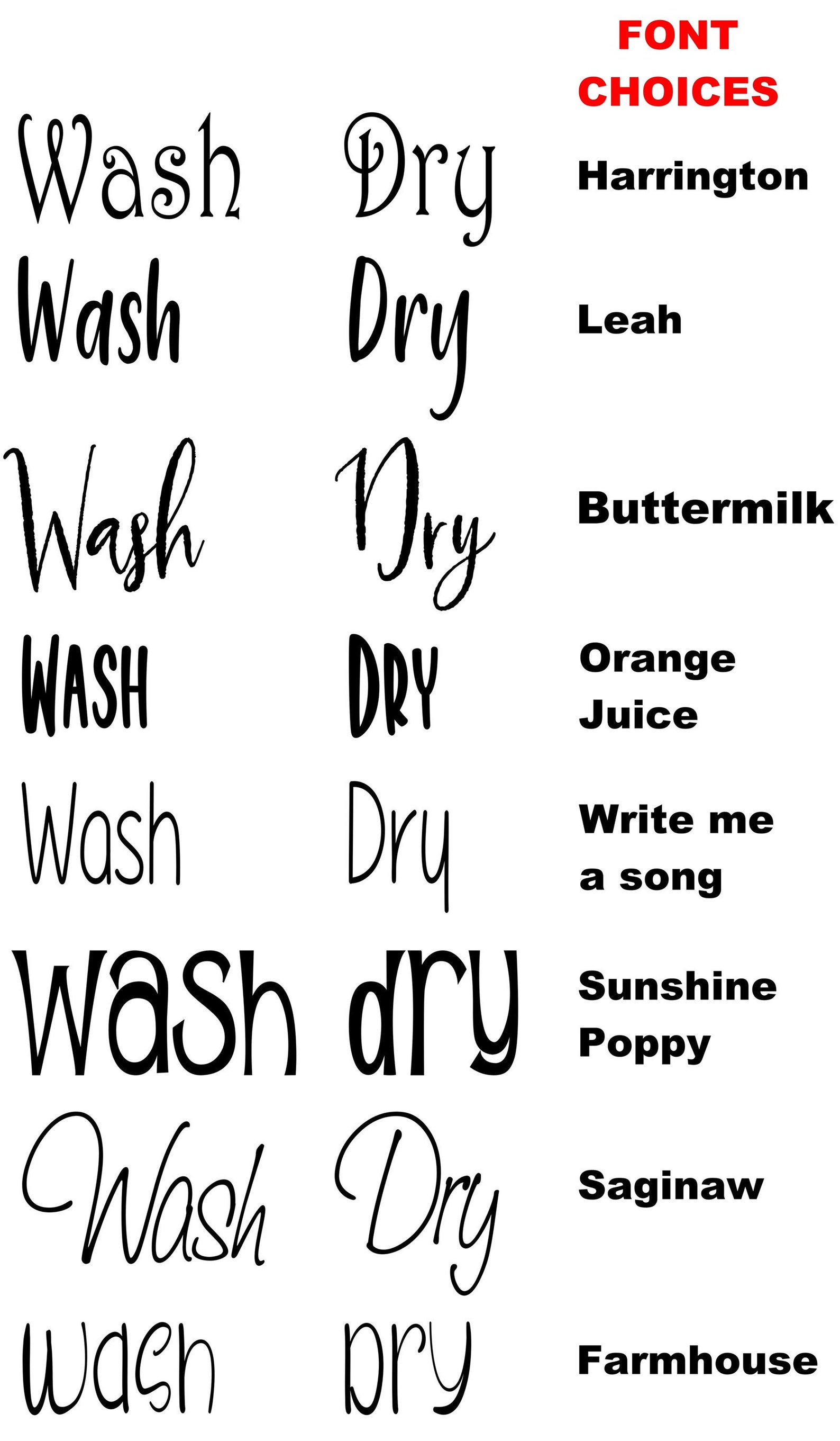 Washer Dryer Words Washer Dryer Decals Farmhouse Laundry Etsy