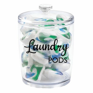 Calcomanía para almacenar cápsulas de detergente, calcomanía para detergente, etiquetas para lavandería, etiquetas personalizadas para lavandería, calcomanías para lavadero, etiquetas para botes, etiqueta para detergente
