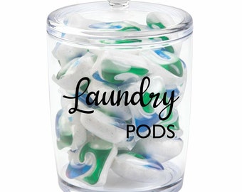 Laundry Pods Storage Decal, Detergent Decal, Laundry Labels, Custom Laundry Labels, Laundry Room Decals, Canister Labels, Detergent Label