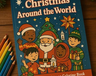 Christmas Around the World Coloring Book | Multicultural Kids Activity Book | Holiday Coloring Pages | Christmas Activities | Printable PDF