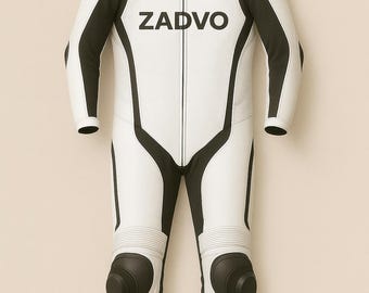 Tuta da motociclista in pelle da uomo - Protezione CE, vestibilità personalizzata