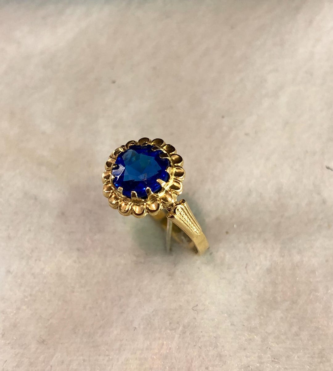 Solid Rings Blue 18ct Gold Solid Ring Set With Blue Stone - Etsy