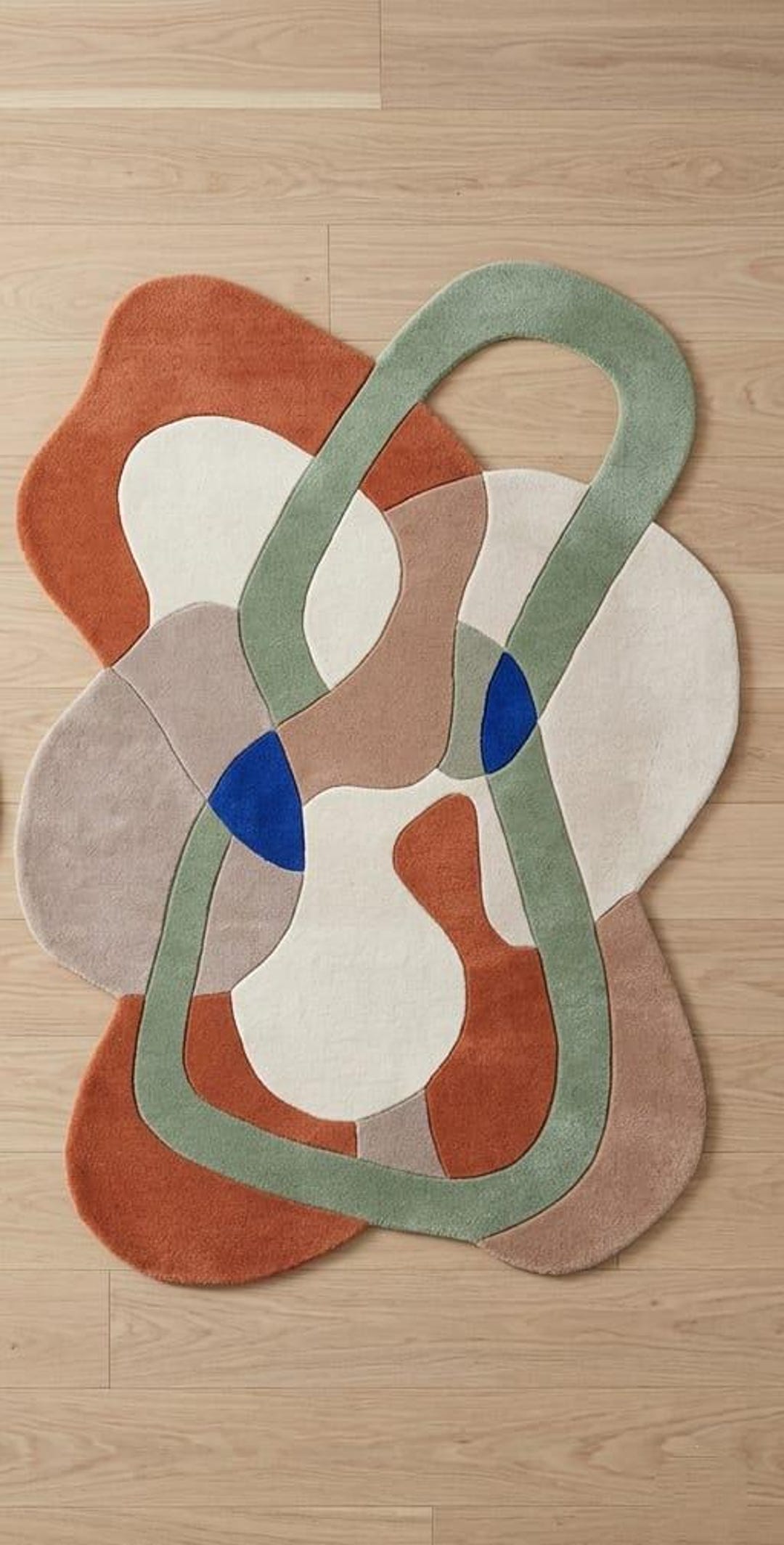 Irregular Abstract Area Rug Modern Abstract Area Rug Irregular Shape Handmade Tufted Carpet Soft ...