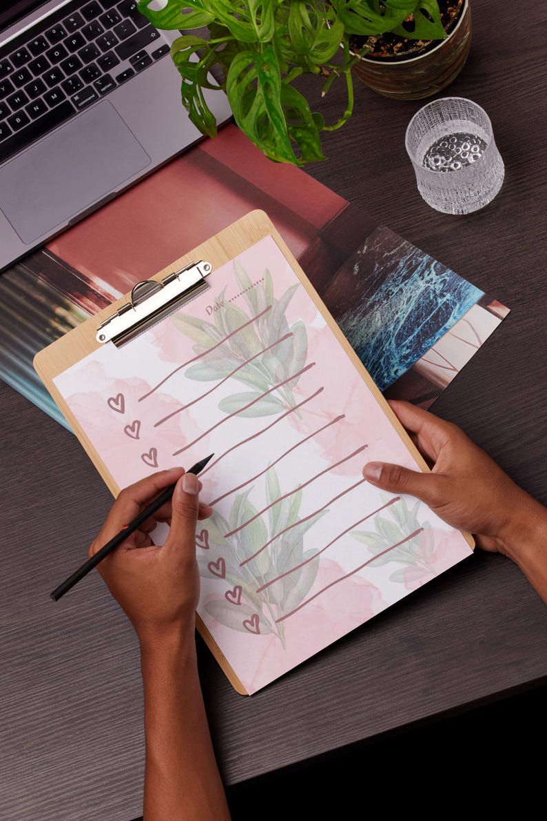 Pink Floral Printable Planner | Aesthetic Daily Notes Page | Digital ...