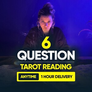6 Question Tarot Reading Same Hour, Psychic Love & Career Reading, Instant Delivery Tarot Card Reading with Accurate Spiritual Insight
