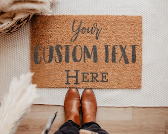 Personalized Coir Doormat, Custom Welcome Mat, New Home Gift