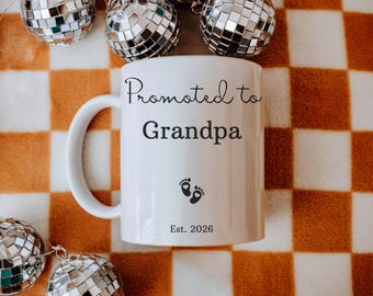 Promoted to Grandma/Grandpa Mug, Pregnancy Announcement Gift