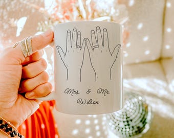 Personalized Mr & Mrs Ceramic Mug, Newlywed Wedding Gift